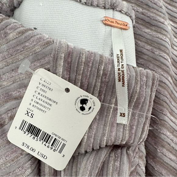 Free People Slim Pull On Velvet Flare Pants Size XS NEW - Picture 2 of 4